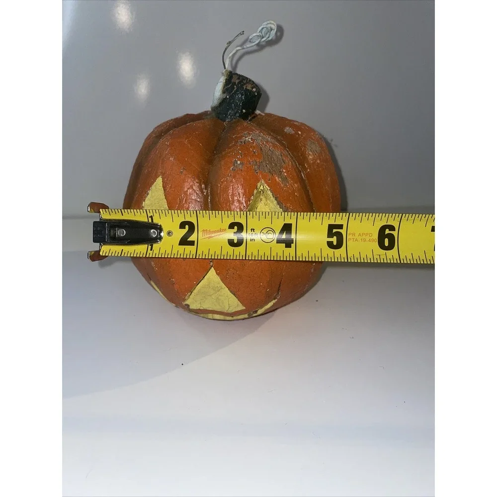 VTG Halloween‎ Coconut Pumpkin Jack-O-Lantern Handcrafted Philippines Painted E7